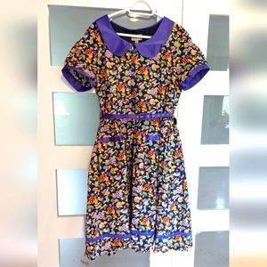 Pinup style pan collar psychedelic mushroom dress